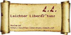 Leichter Liberátusz névjegykártya